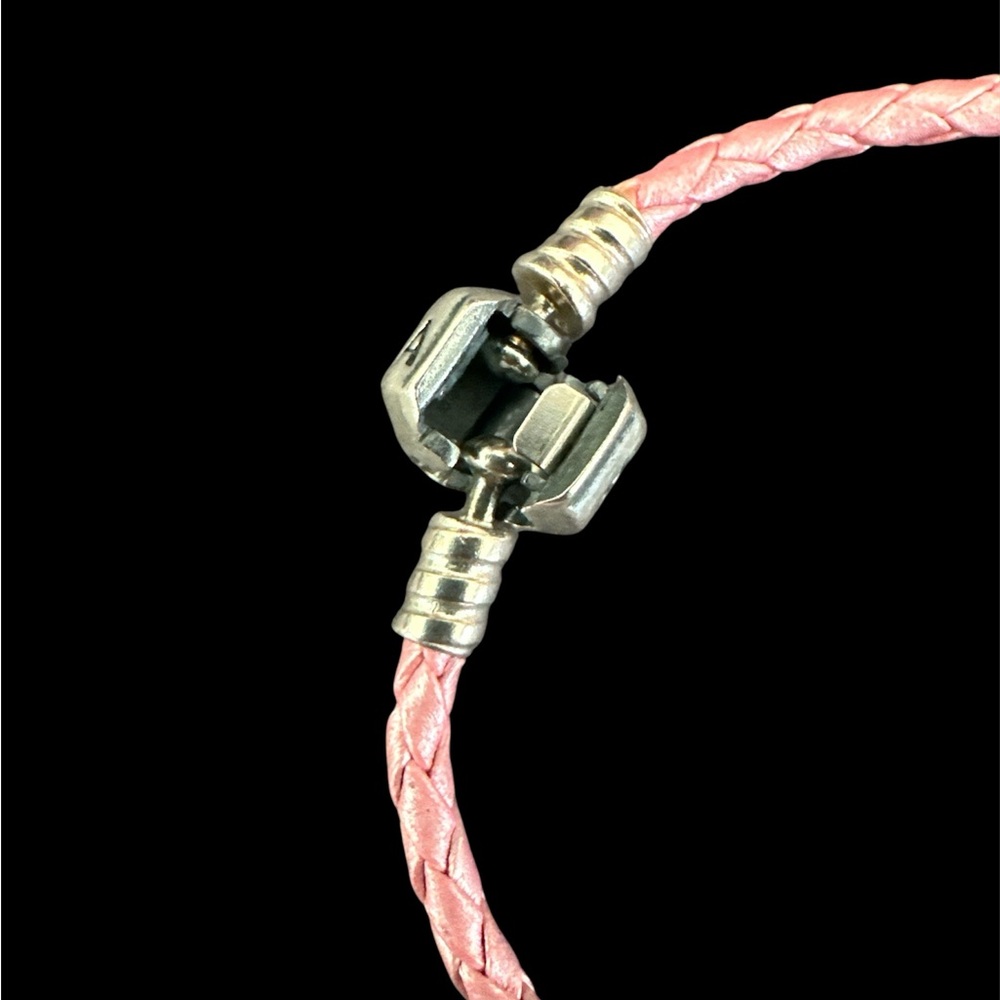 Pandora Pink Leather Bracelet with Silver Clasp - Picture 3 of 4